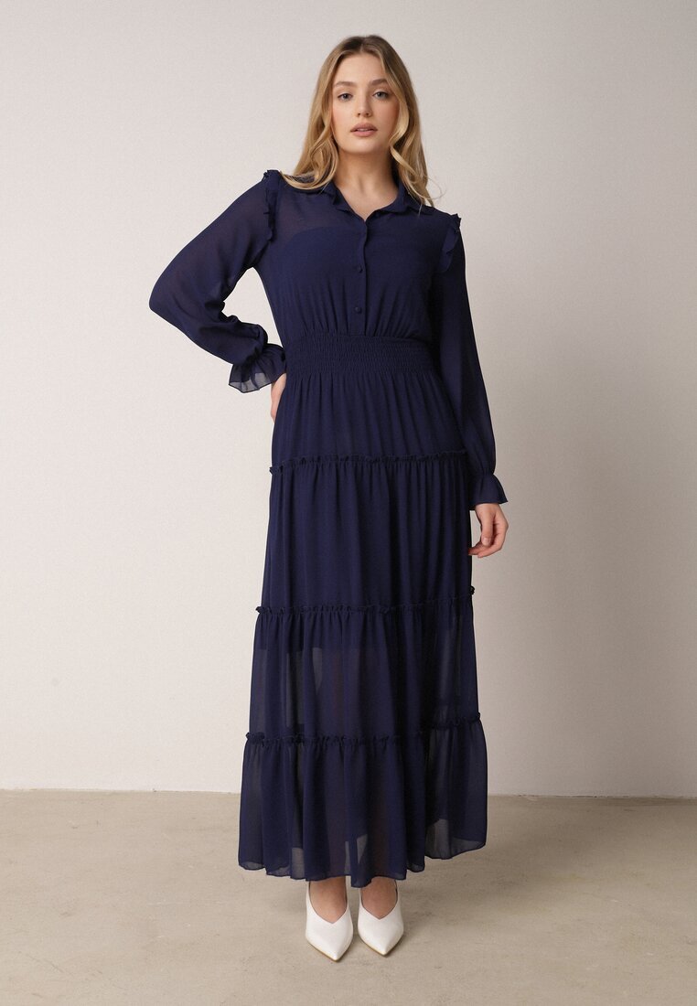 vices Rochie Cloș Bleumarin Tip cămașă Stil Retro Aravite