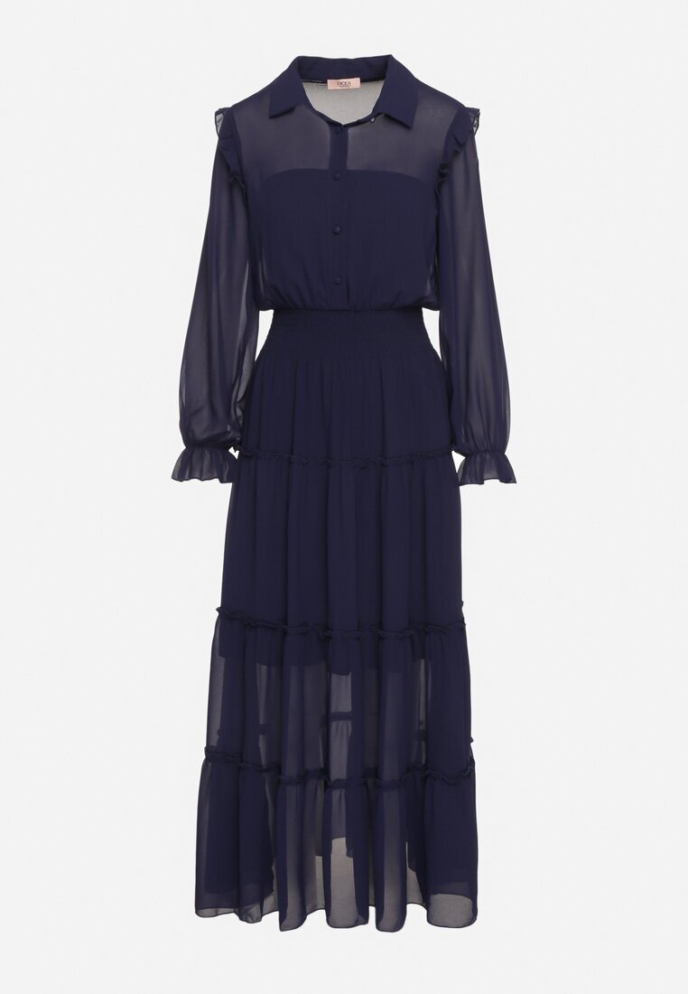 vices Rochie Cloș Bleumarin Tip cămașă Stil Retro Aravite