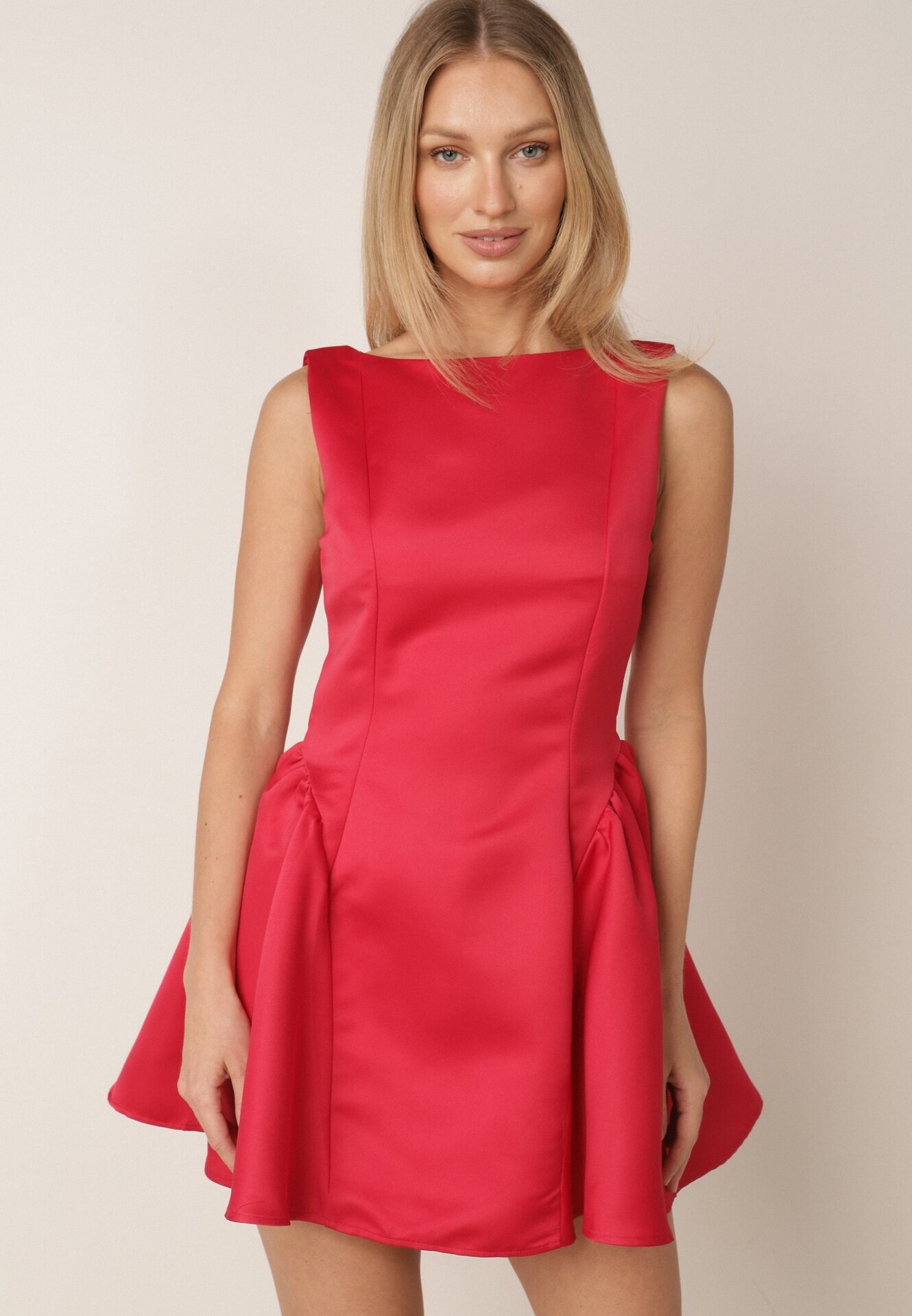 vices Rochie elegantă cu croială evazată fără mâneci Eupene Roșie