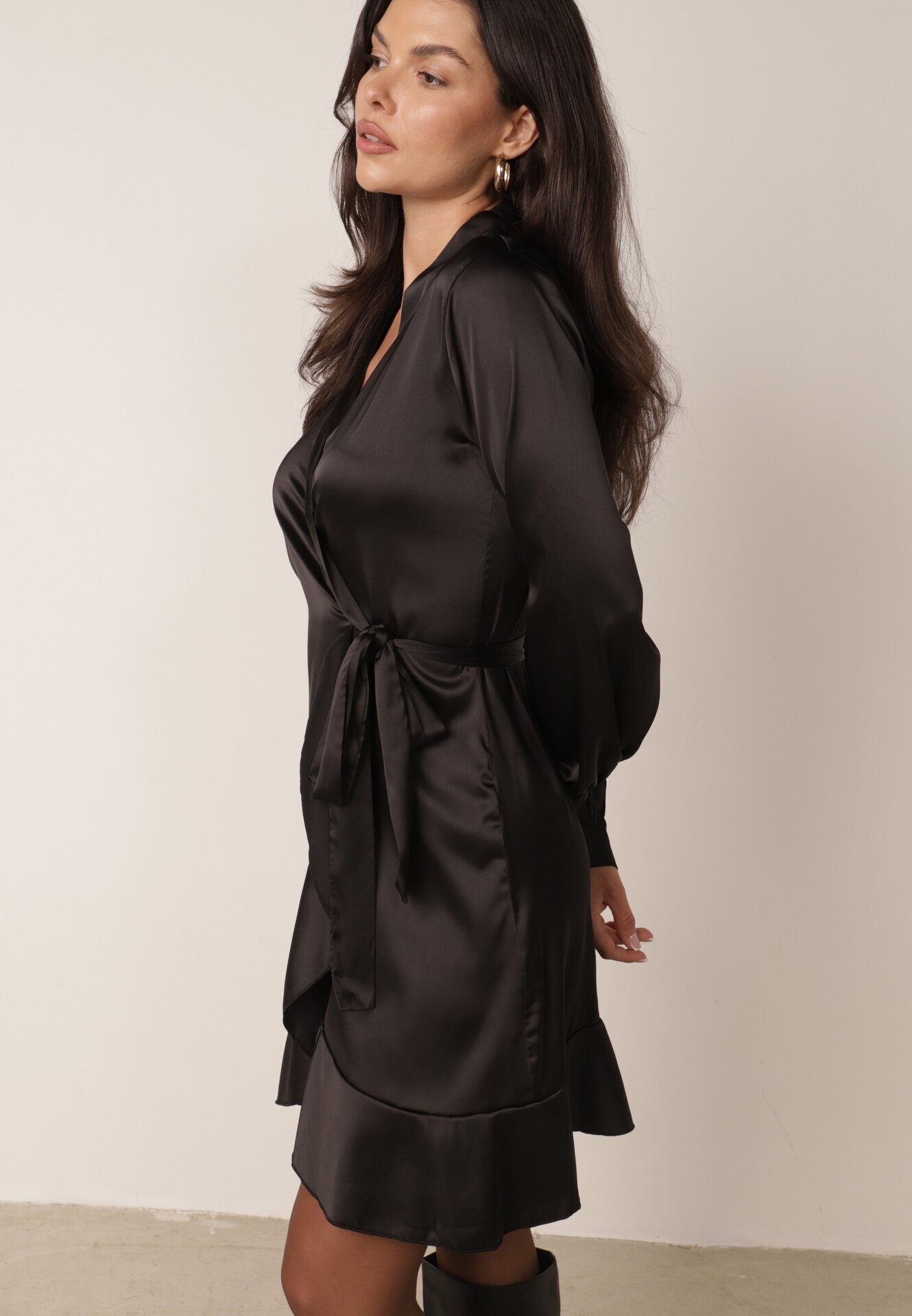 vices Rochie Neagră din satin Barbedeia
