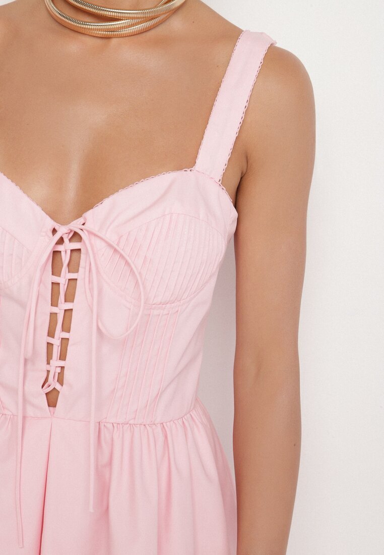 vices Rochie Rozalie Din bumbac Stil rustic cu legătură Fenavira