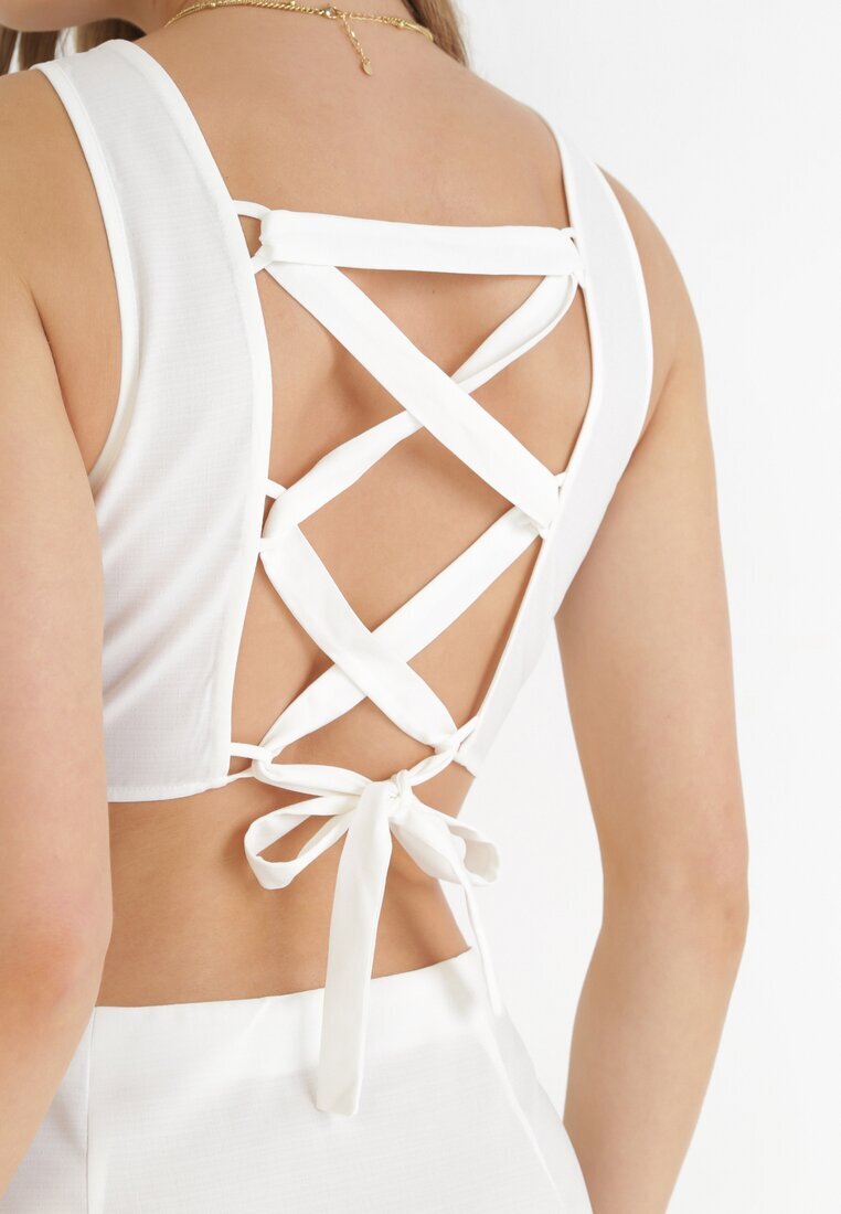 vices Rochie Trapezoidală Maxi Albă cu Decupaje Amandika