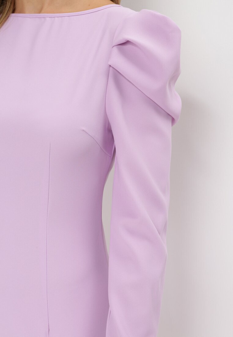 vices Rochie Violetă Cambrată cu Mânecă Bufantă Lilie Omono