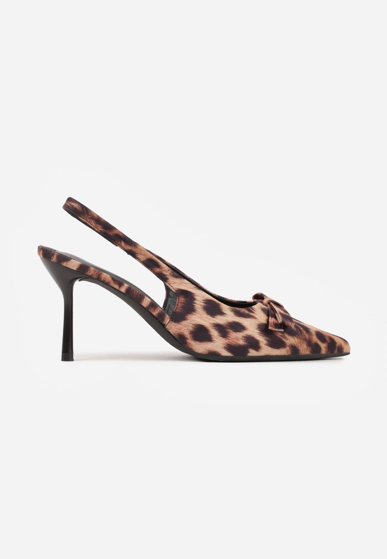 vices Sandale cu imprimeu de leopard cu toc stiletto cu călcâiul deschis și cu fundiță decorativă Valozi
