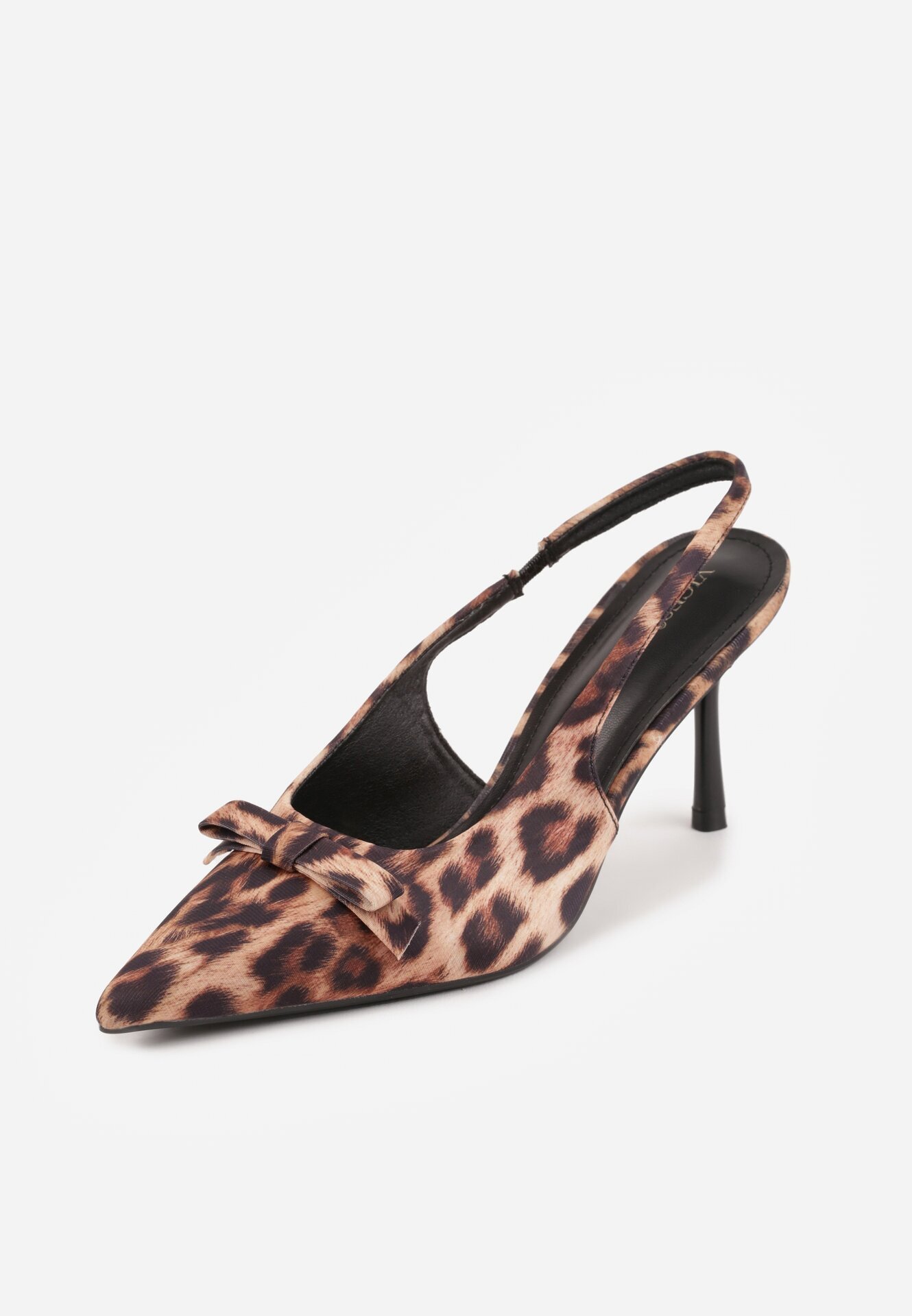 vices Sandale cu imprimeu de leopard cu toc stiletto cu călcâiul deschis și cu fundiță decorativă Valozi