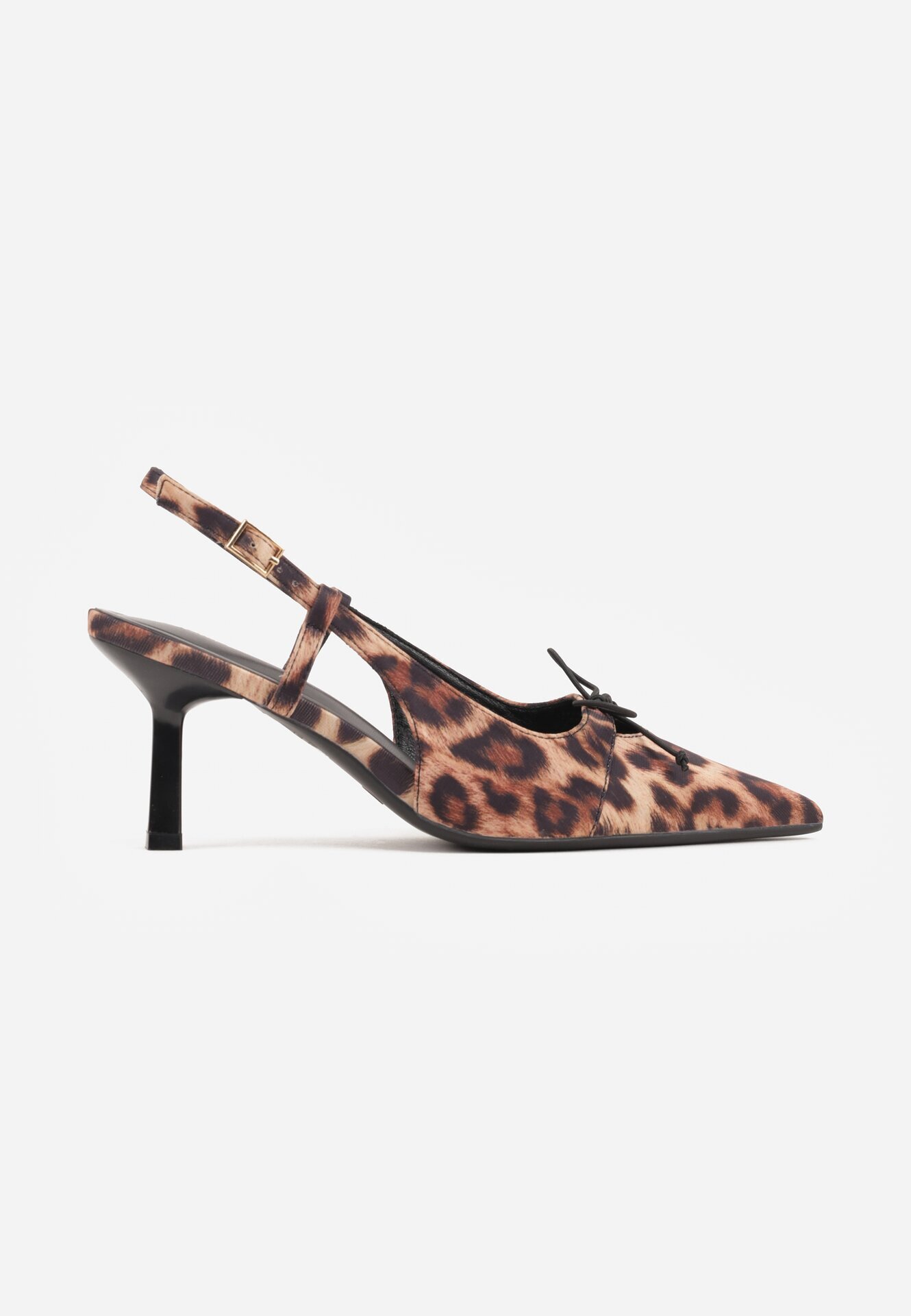 vices Sandale cu imprimeu leopard cu vârf ascuțit și legătură decorativă Silozi