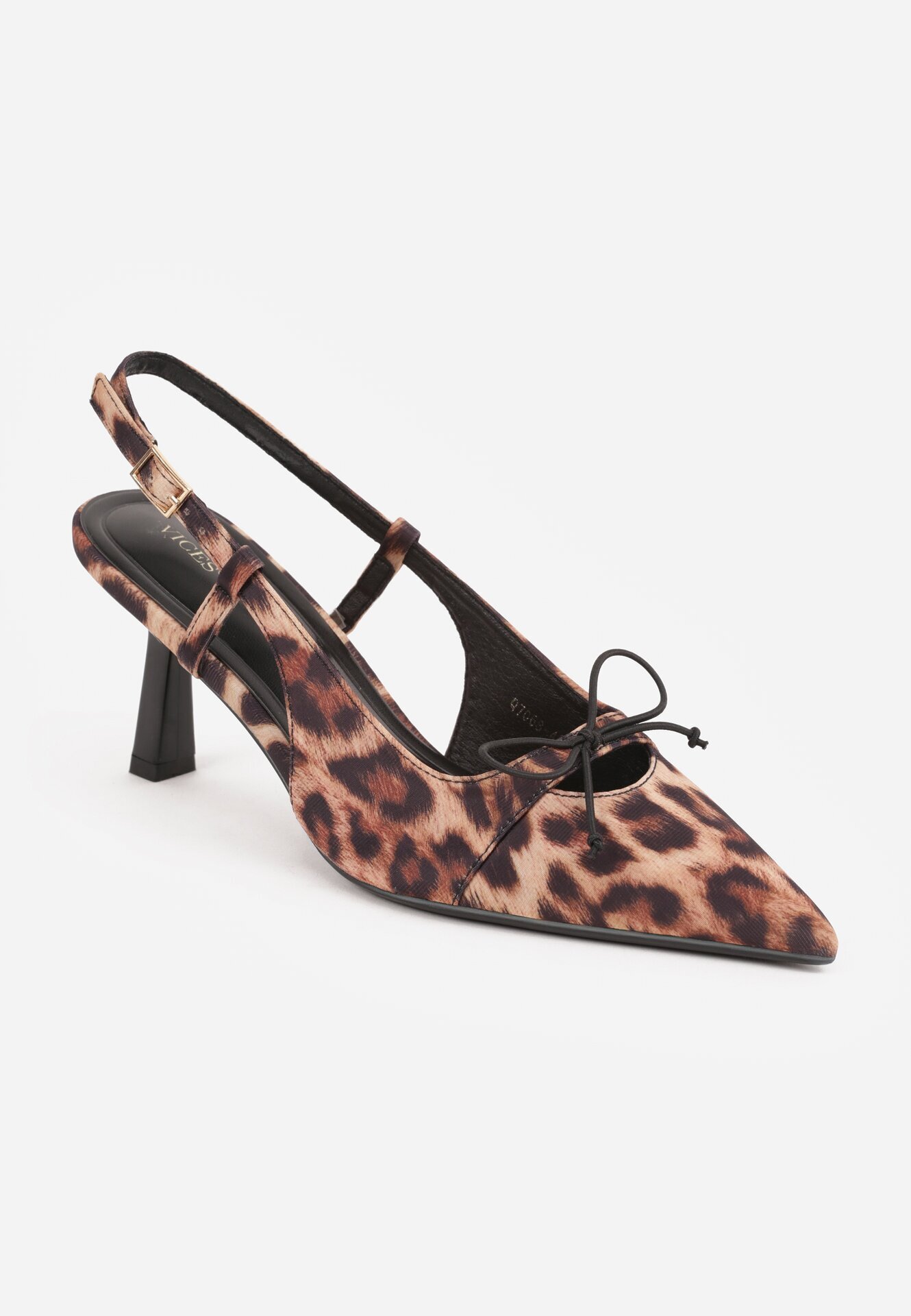 vices Sandale cu imprimeu leopard cu vârf ascuțit și legătură decorativă Silozi