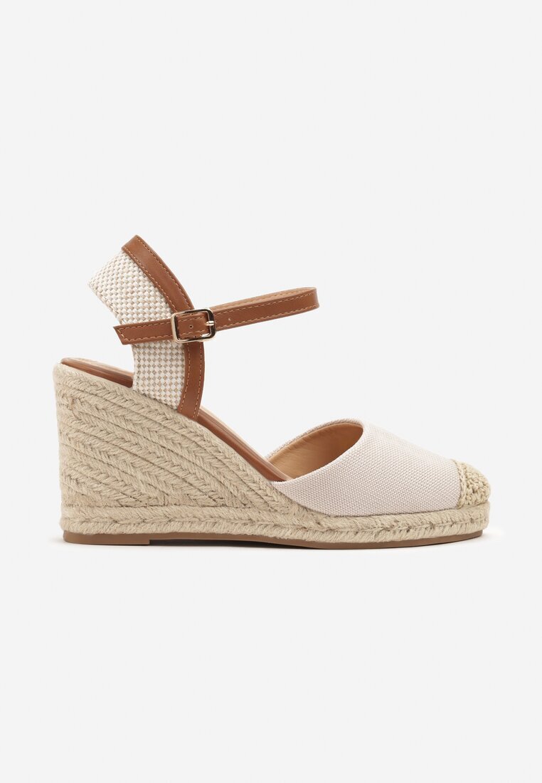 vices Sandale espadrile bej pe pană împletită Amotta