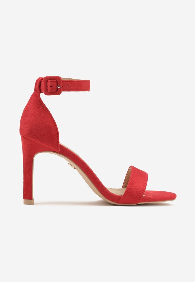 vices Sandale Roșii Elegante cu toc stiletto cu branț din piele Sonadira