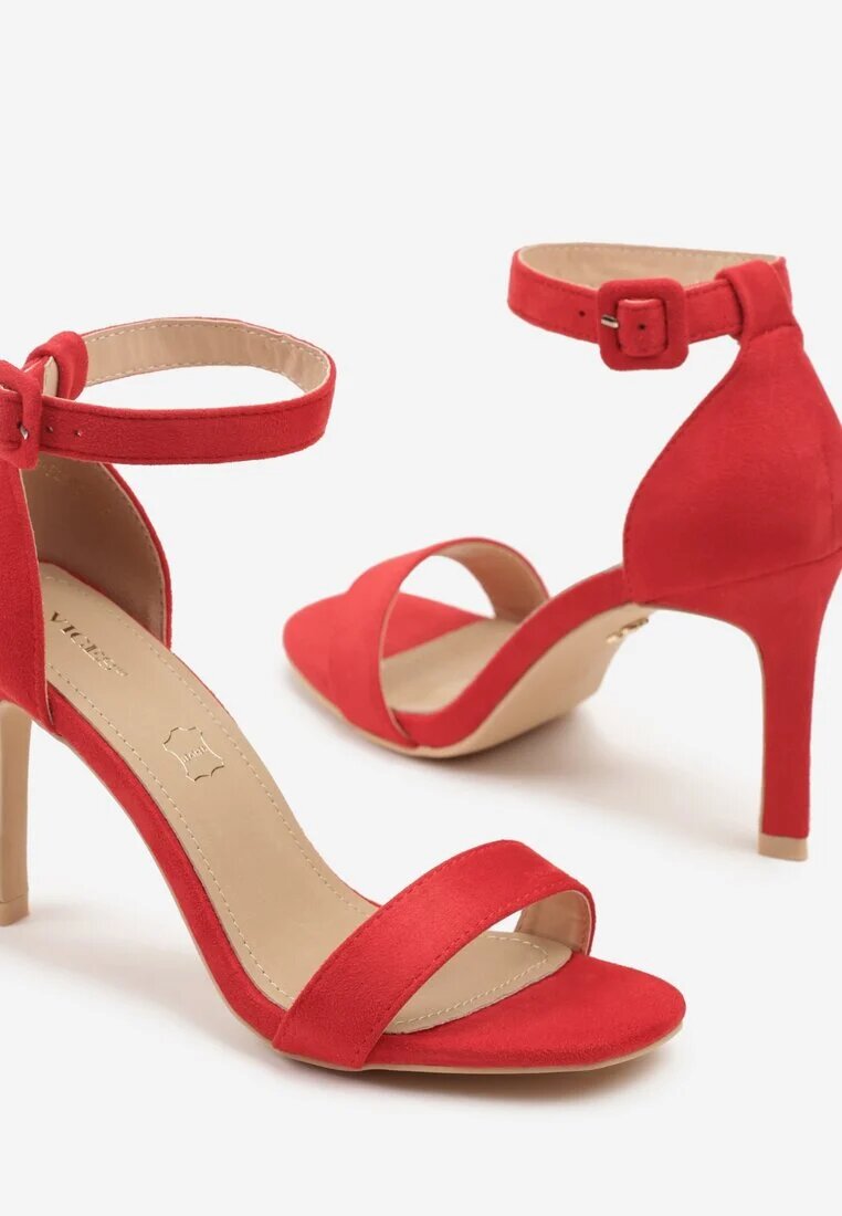 vices Sandale Roșii Elegante cu toc stiletto cu branț din piele Sonadira