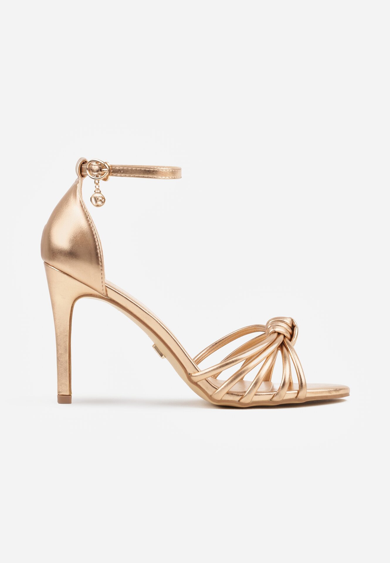 vices Sandale Șampanie cu toc stiletto decorate cu nod Ennellor