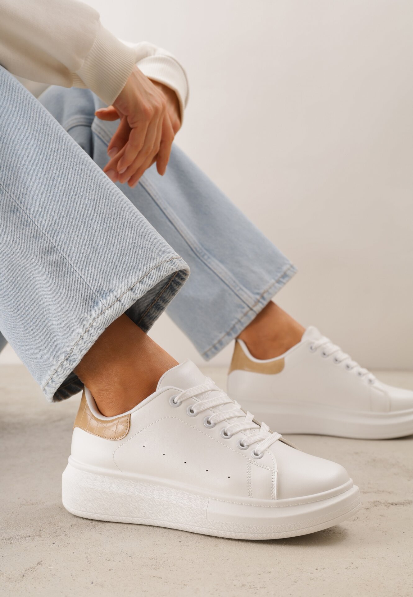 vices Sneakers Alb-Bej cu Talpă Groasă Hypnotic