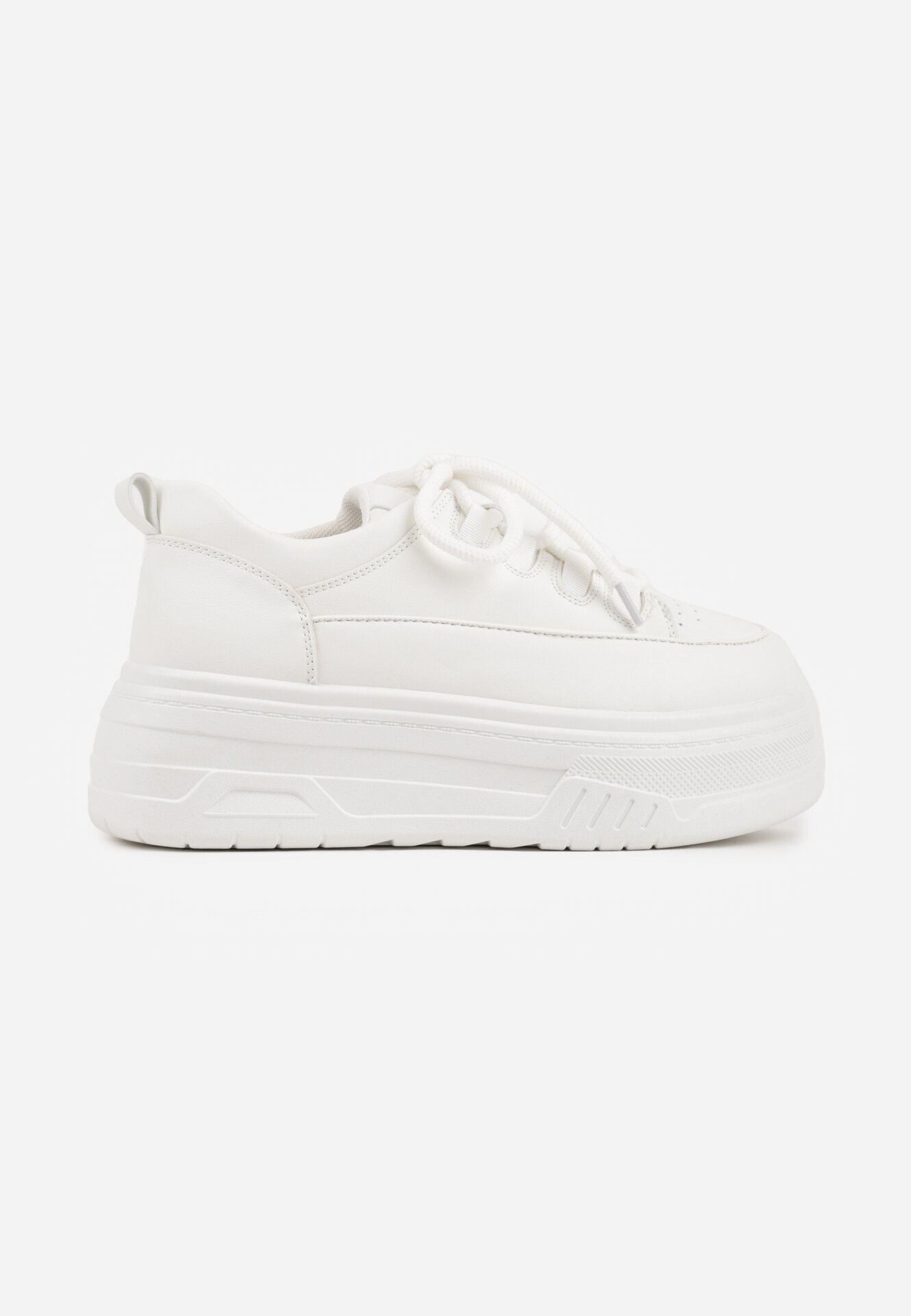 vices Sneakers Albi cu Talpă Groasă cu Reliefuri Azirara