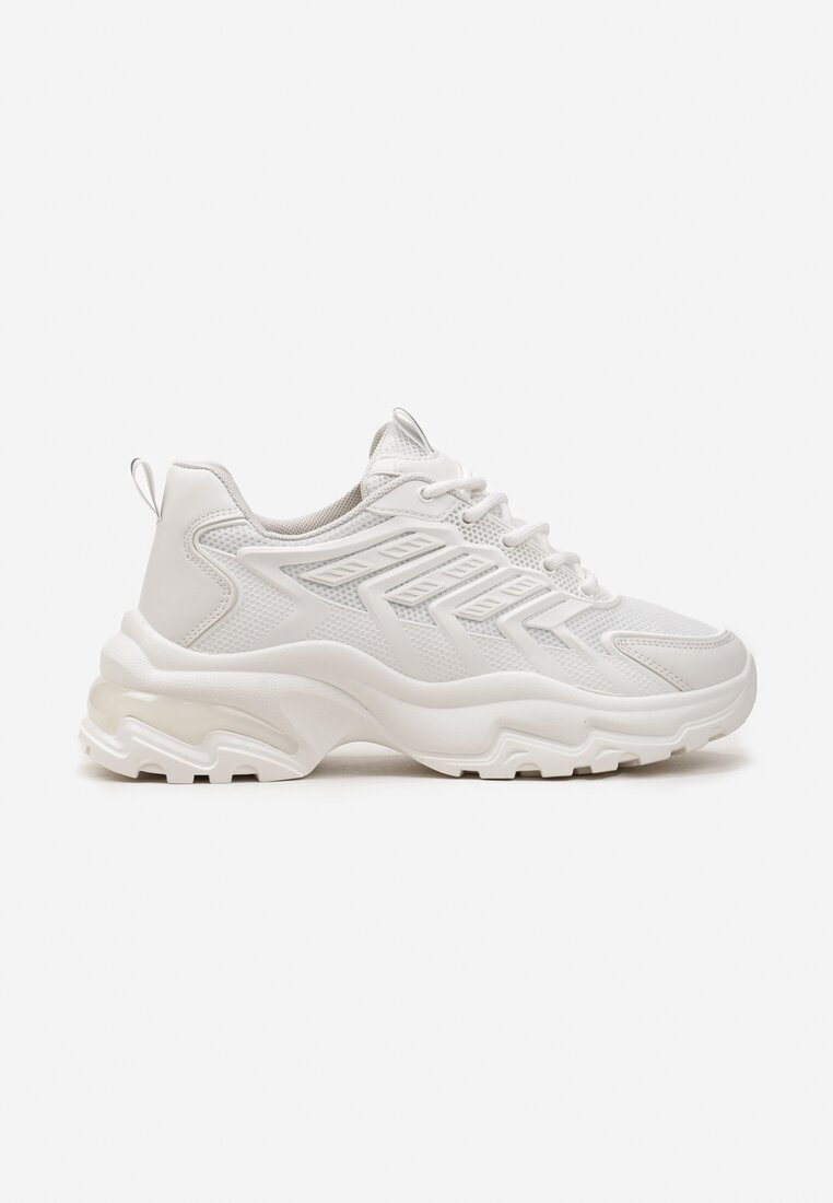 vices Sneakers Albi cu Talpă Masivă și Cusături Hatila