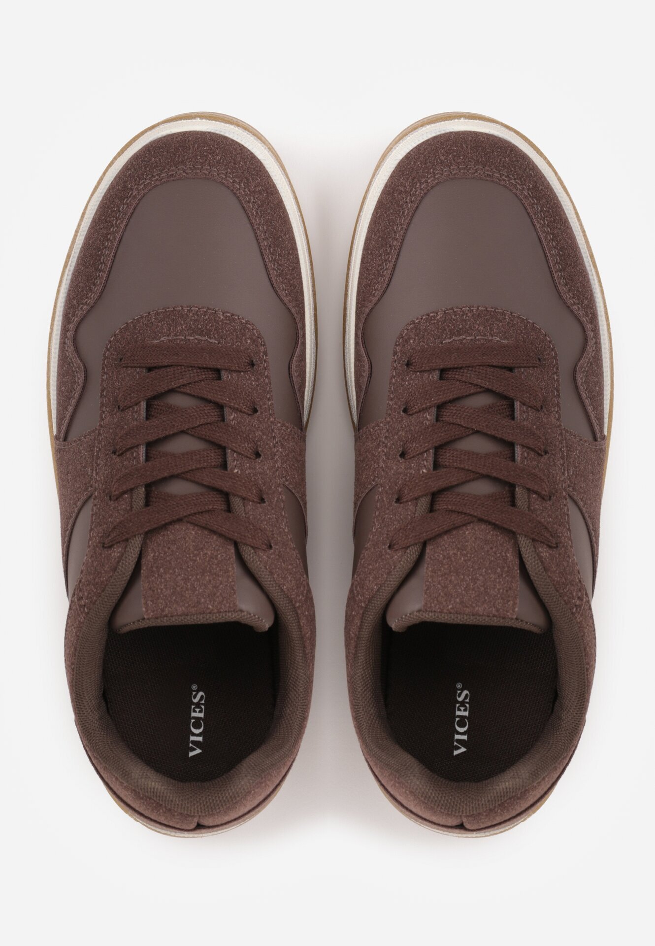 vices Sneakers Clasic cu inserții cu textură de nubuc Kalianna Maro