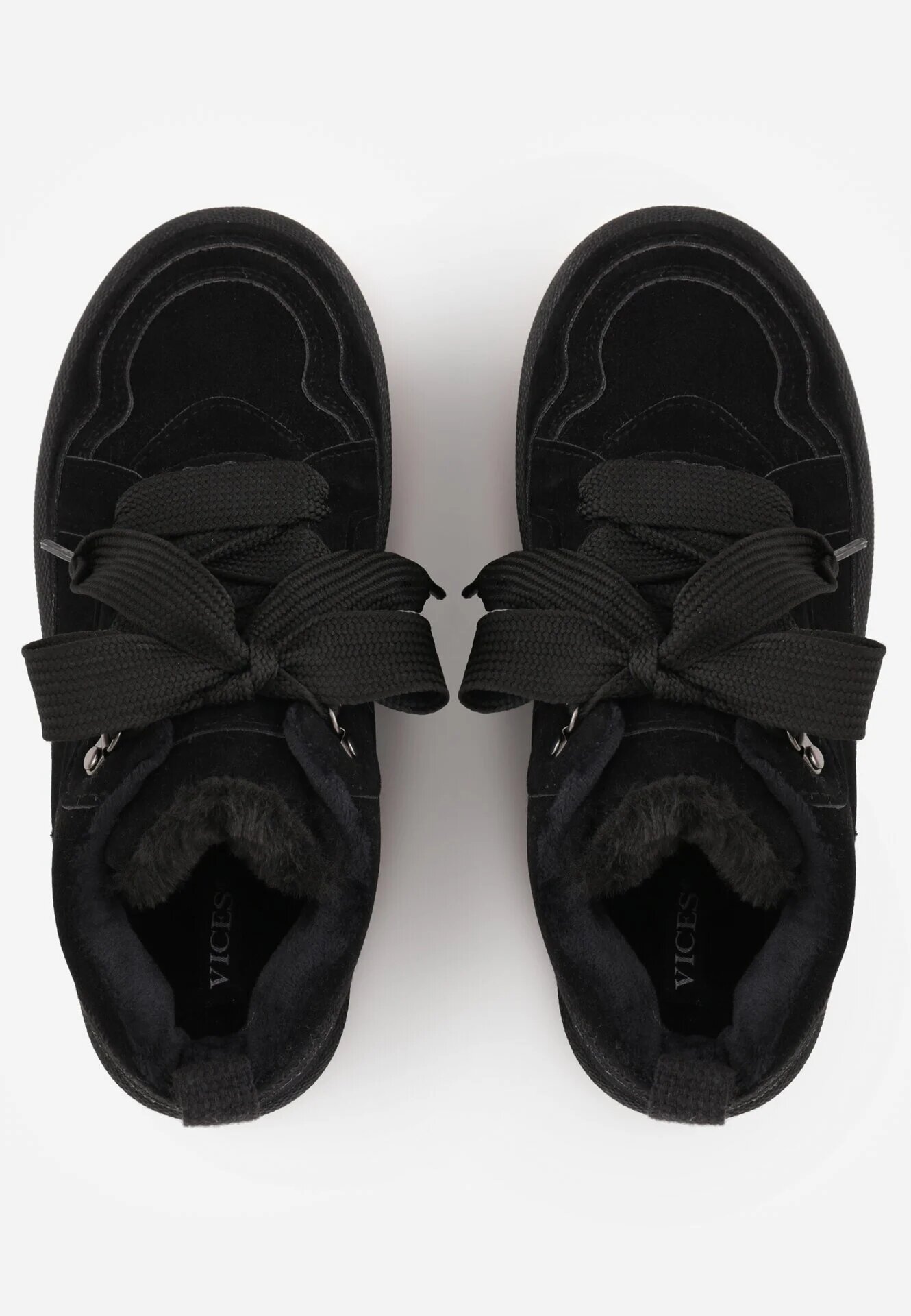 vices Sneakers Negre în Stil Ghete de zăpadă pe Platformă cu Blană Decorativă Nalirea