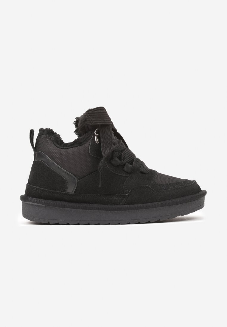 vices Sneakers Negri în stil de cizme de zăpadă Căptușiți cu șireturi late Rennith