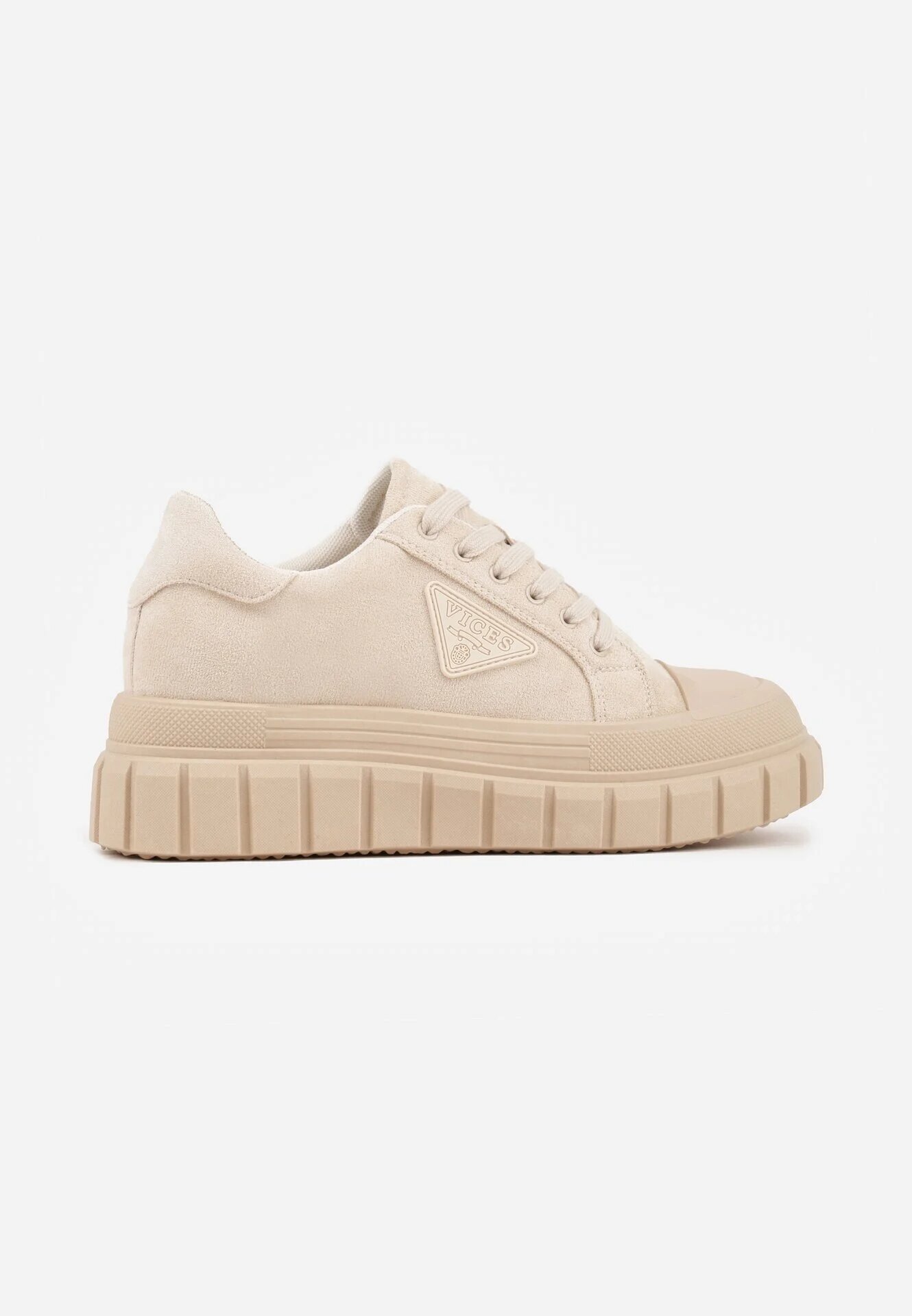 vices Sneakerși bej pe talpă groasă cu aplicație geometrică Leanae