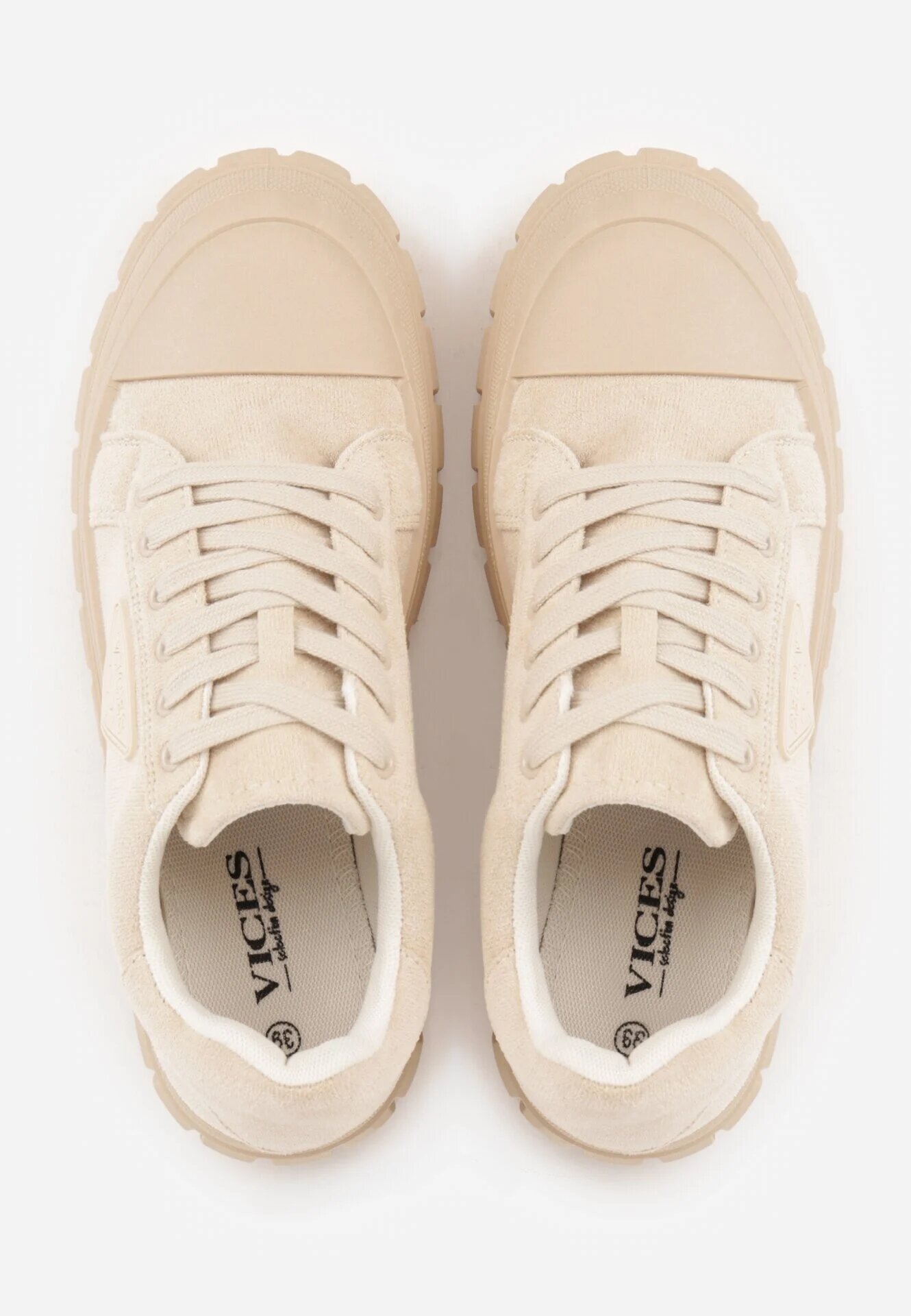 vices Sneakerși bej pe talpă groasă cu aplicație geometrică Leanae
