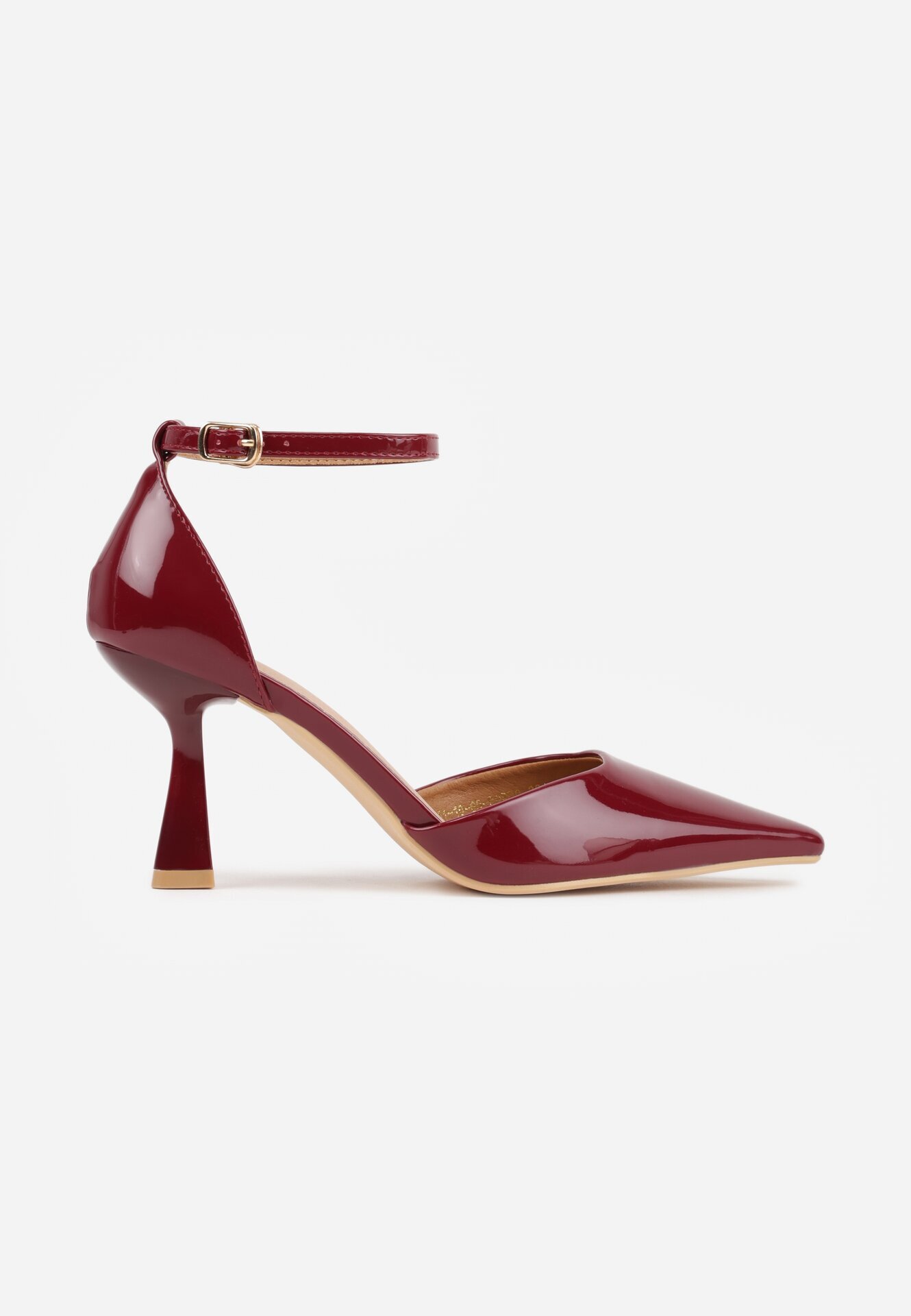 vices Stiletto Bordeaux cu branț din piele decorați cu curea în jurul gleznei Ivelfedi