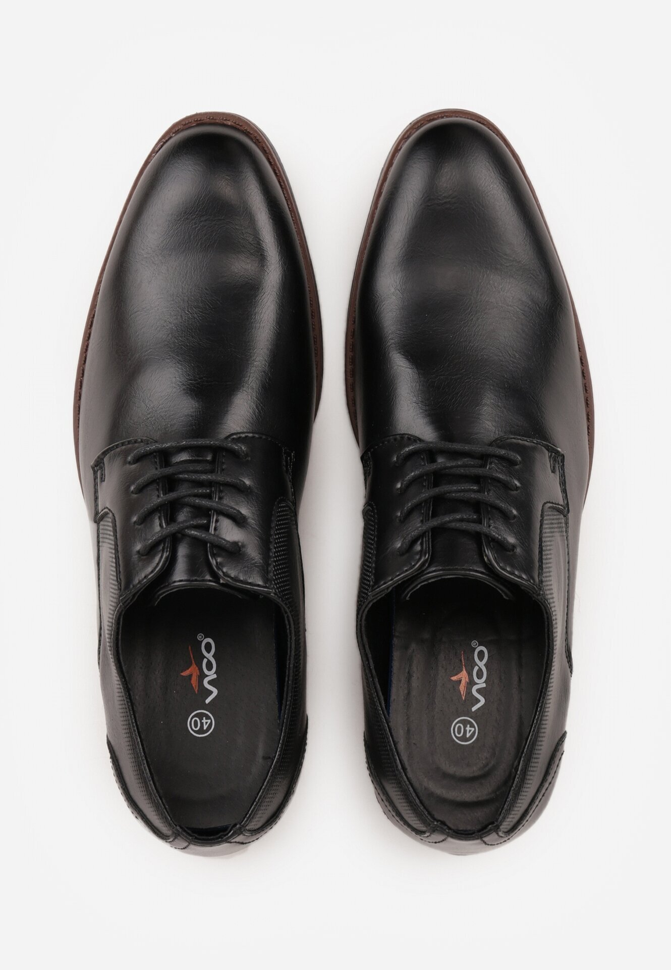 vico Pantofi eleganți negri cu brant din piele și cusături decorative Iphaera