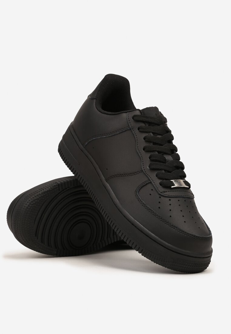 vico Sneakers Negri din Piele Naturală cu Perforații Solnelisse