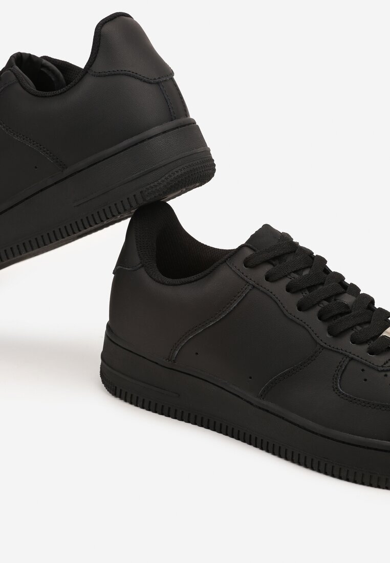 vico Sneakers Negri din Piele Naturală cu Perforații Solnelisse