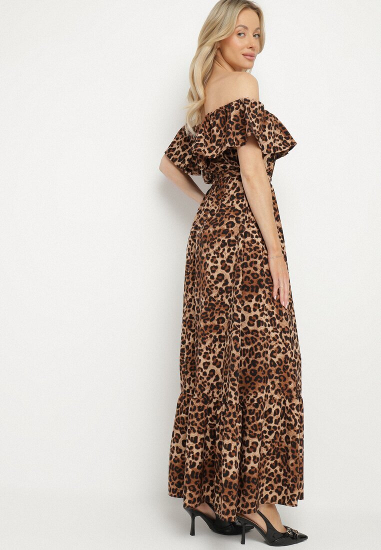 wei wei Rochie Maro Spaniolă cu imprimeu leopard cu croială cloș cu elastic în talie Giterta