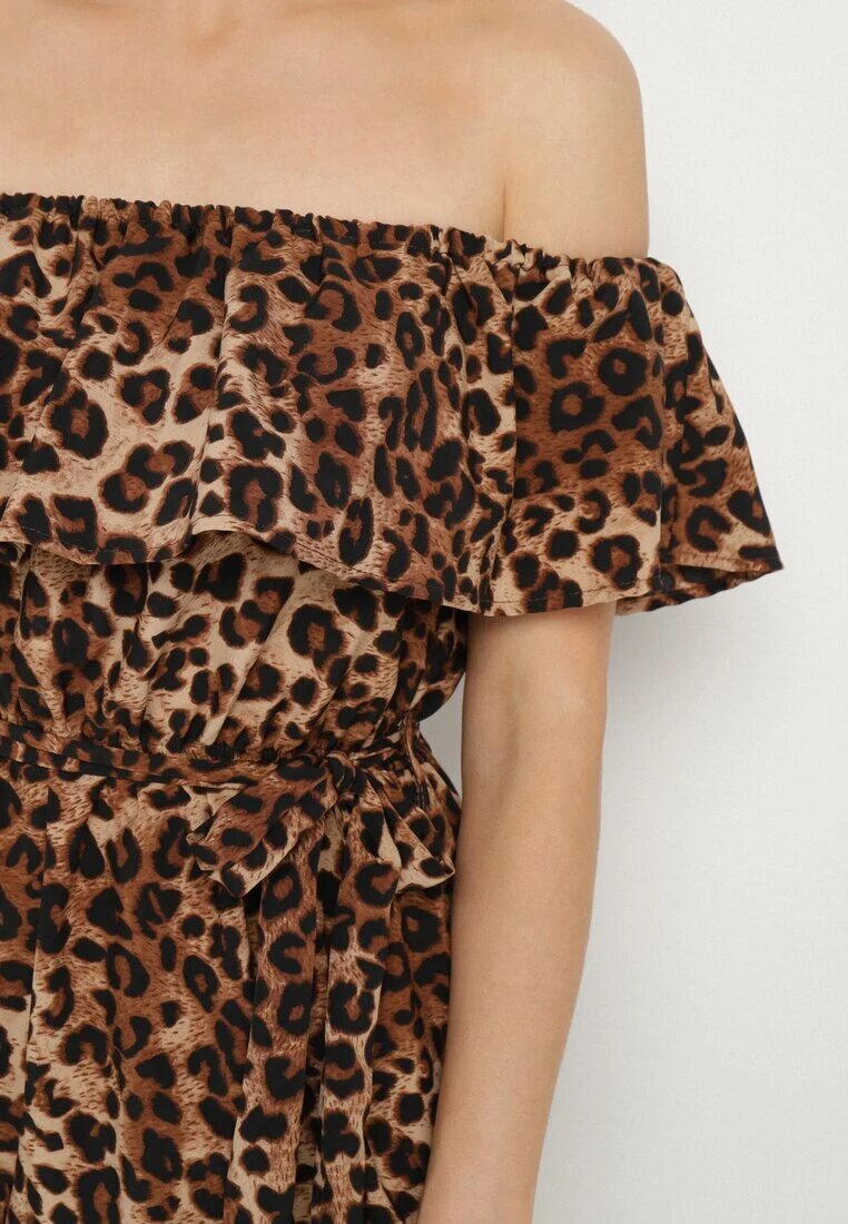 wei wei Rochie Maro Spaniolă cu imprimeu leopard cu croială cloș cu elastic în talie Giterta
