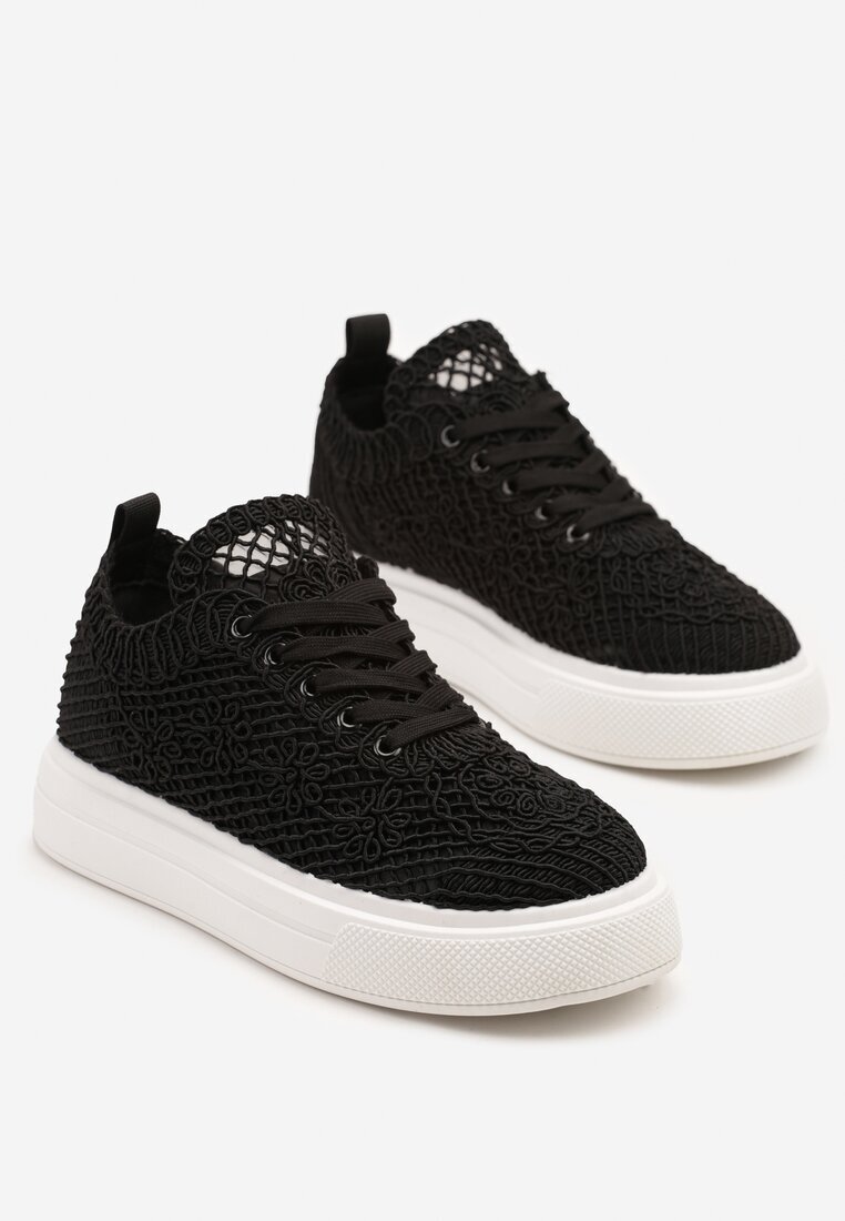 weide Adidași Negri în stil tenis cu parte superioară din plasă Sunelise