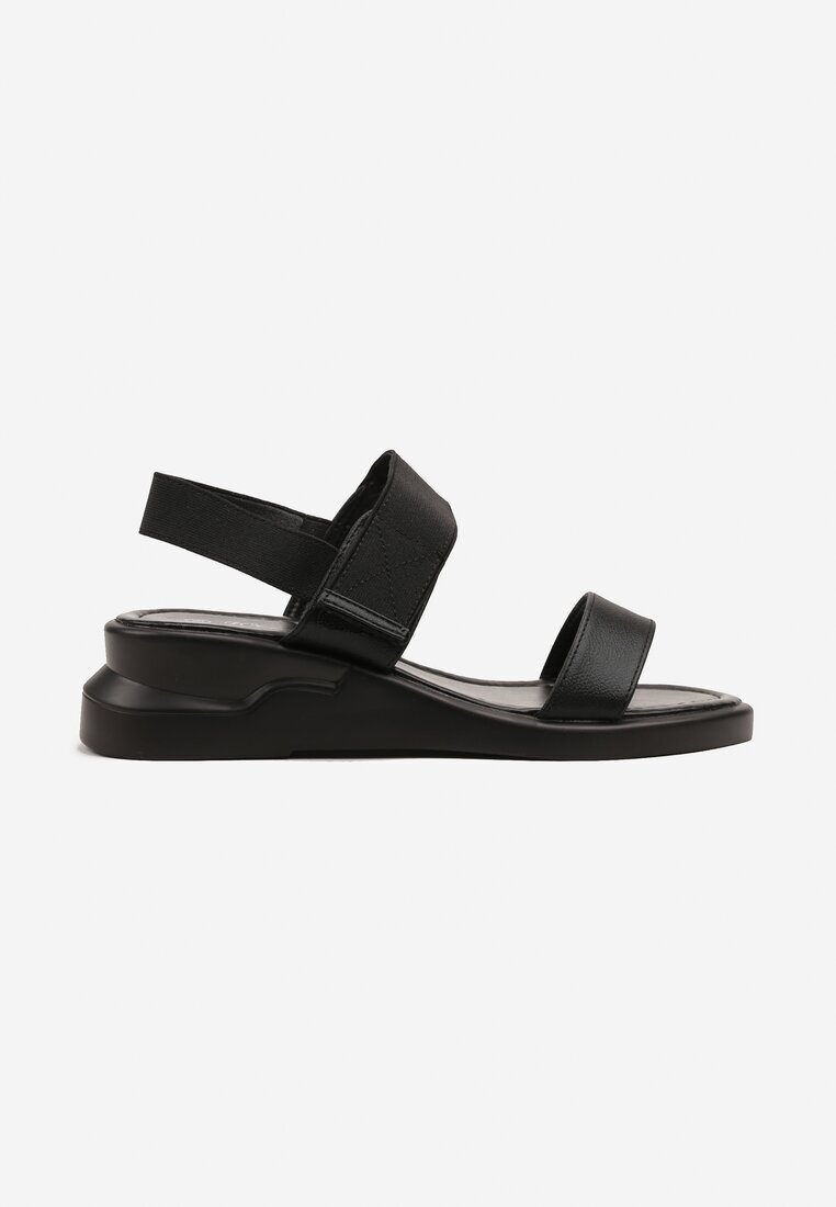 weide Sandale Negre Clasice cu toc pană Nilariane