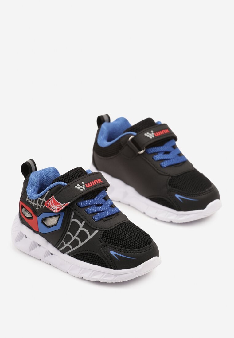 wink Pantofi Sport Negri cu Talpă Luminoasă și Imprimeu Decorativ cu Închidere Velcro Wiorae