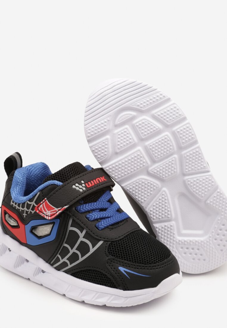 wink Pantofi Sport Negri cu Talpă Luminoasă și Imprimeu Decorativ cu Închidere Velcro Wiorae