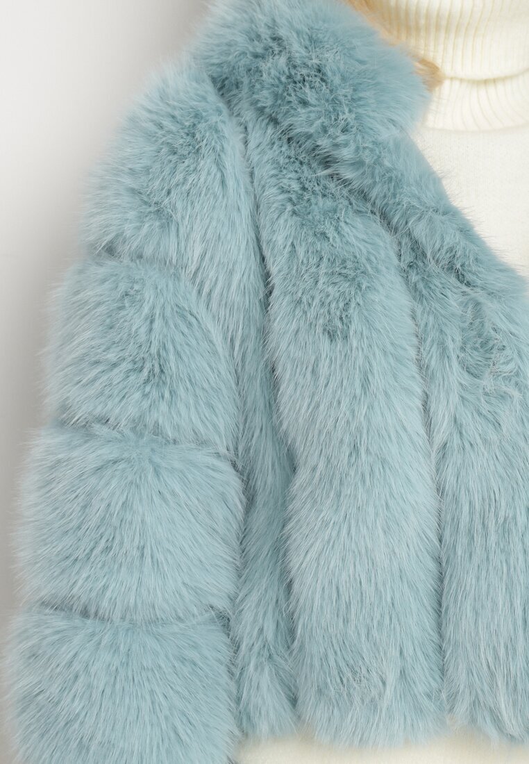 wool fashion Geacă de blană mentă cu un croi scurt matlasat Hemeriana