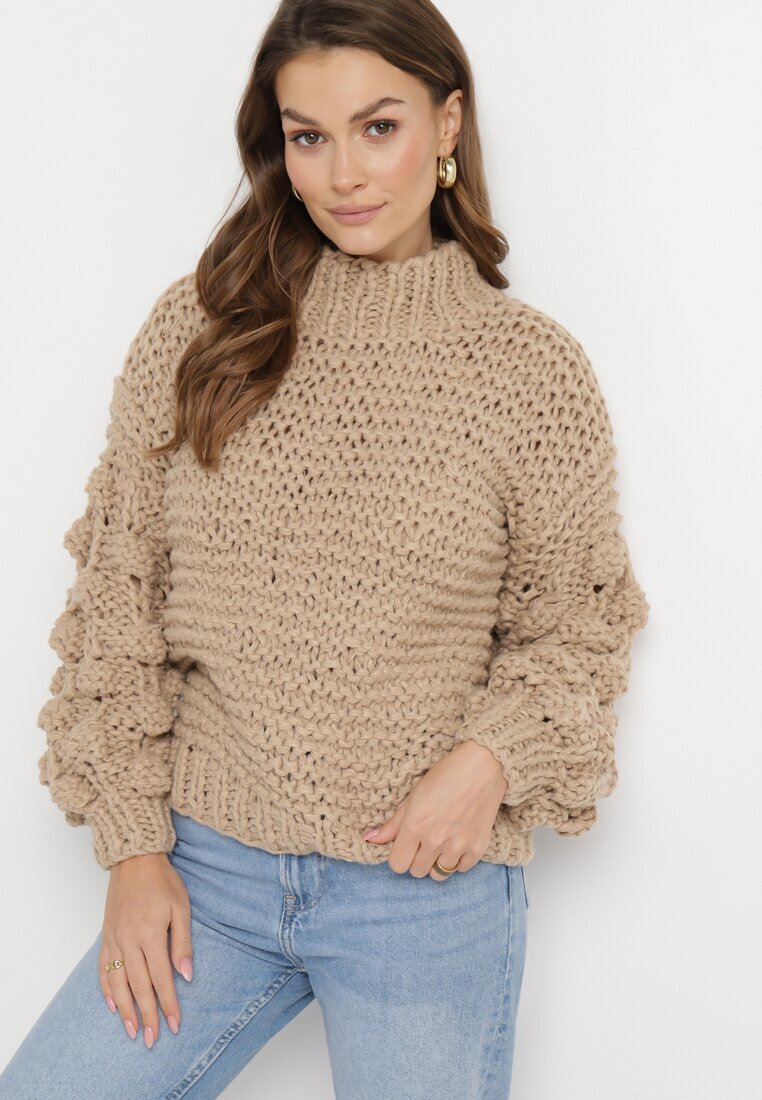 wool fashion Maletă bej cu împletitură decorativă Asaipal