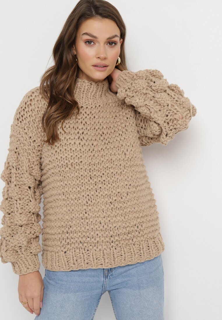 wool fashion Maletă bej cu împletitură decorativă Asaipal