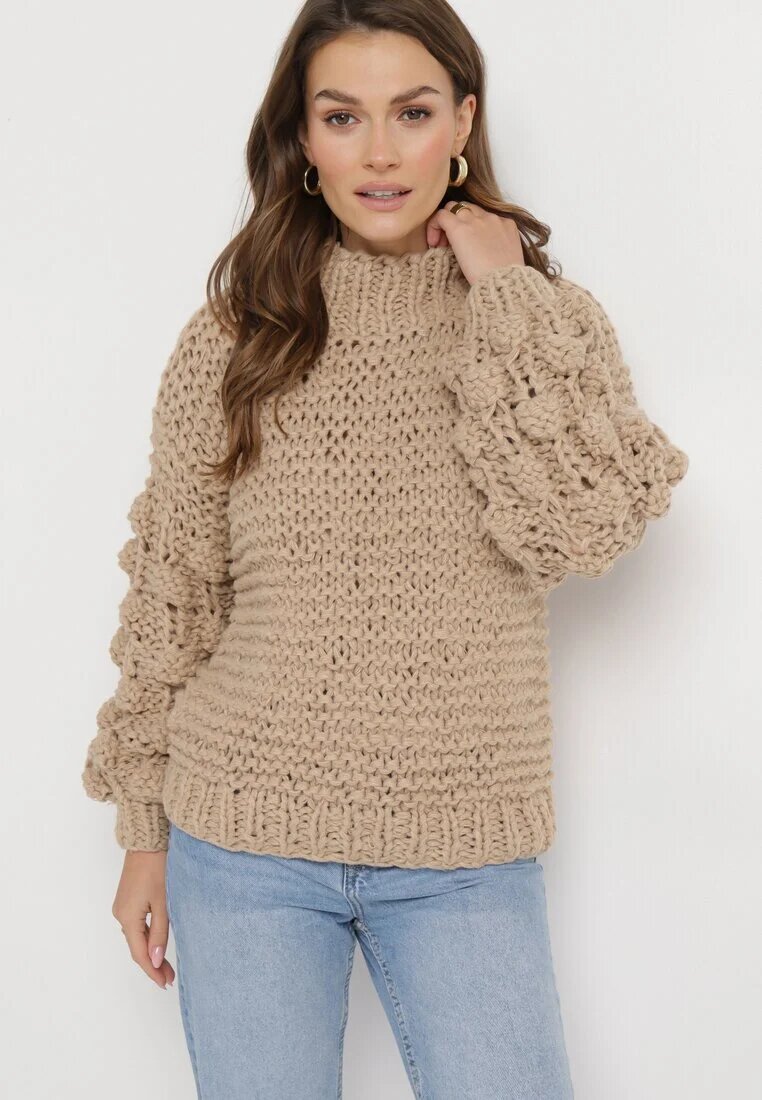 wool fashion Maletă bej cu împletitură decorativă Asaipal