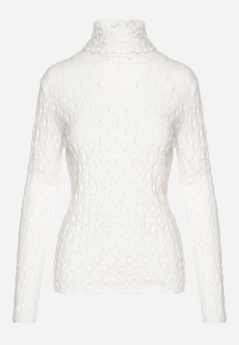 wool fashion Maletă Bej deschis cu Viscoză Ornată cu Model în Relief și Fir Metalic Ilamirael