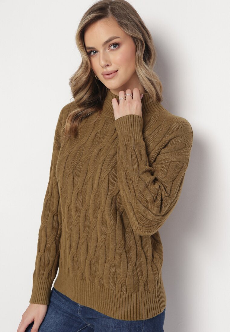 wool fashion Maletă Clasic Verde închis cu împletitură mare Abelarda
