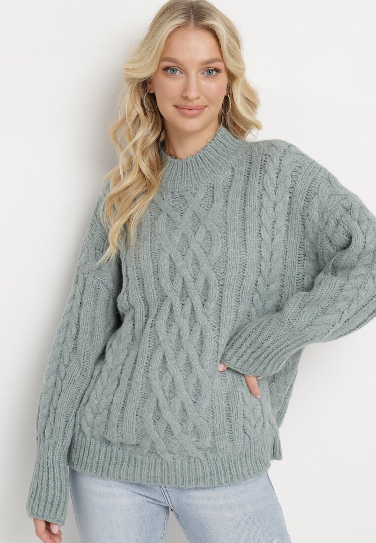 wool fashion Maletă Mentă cu torsade Defavia