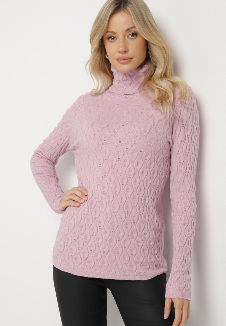 wool fashion Maletă violet deschis cu viscoză Decorat cu model în relief și fir metalic Ilamirael