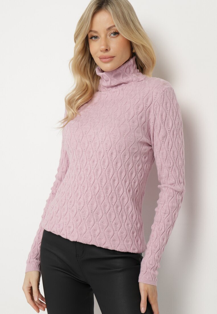wool fashion Maletă violet deschis cu viscoză Decorat cu model în relief și fir metalic Ilamirael