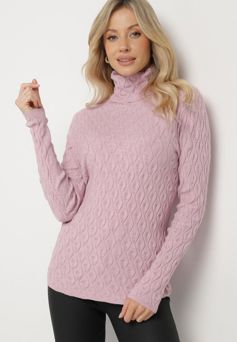 wool fashion Maletă violet deschis cu viscoză Decorat cu model în relief și fir metalic Ilamirael