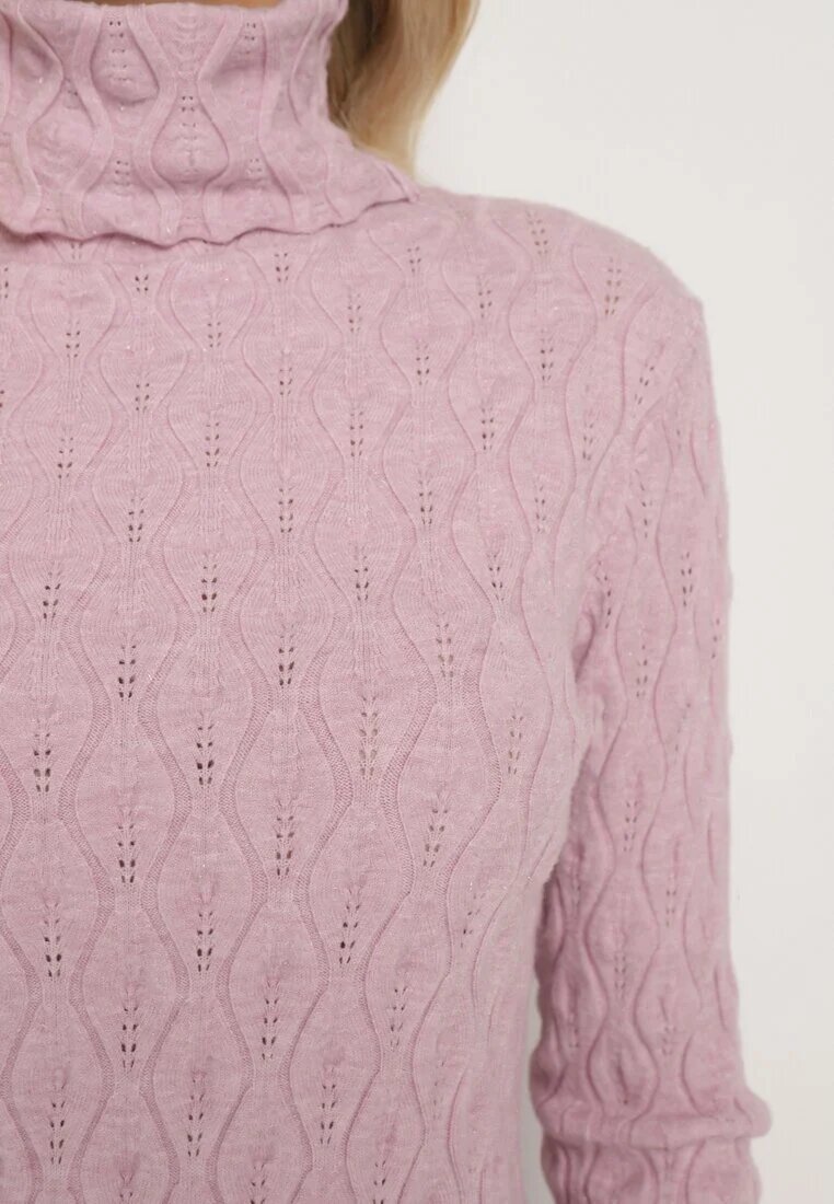 wool fashion Maletă violet deschis cu viscoză Decorat cu model în relief și fir metalic Ilamirael