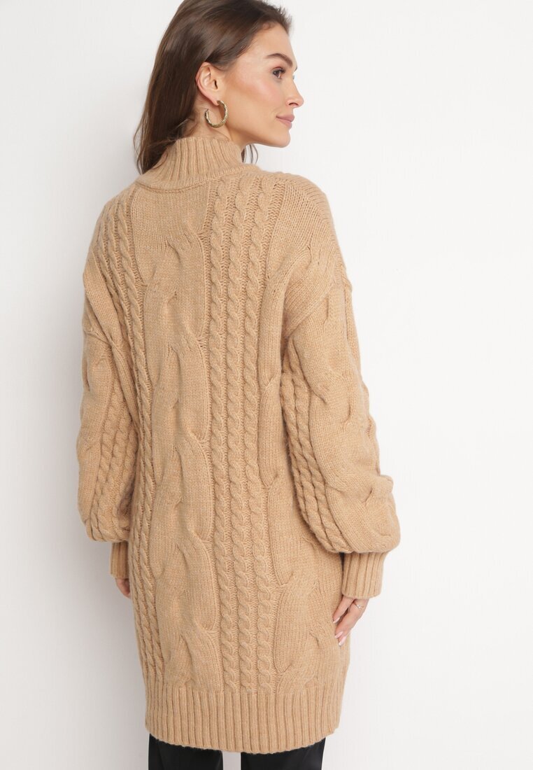 wool fashion Pulover Bej Lejer cu torsade Sentlia