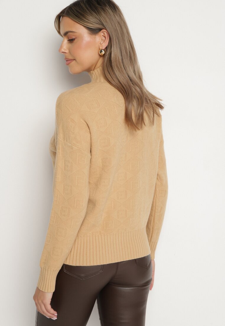 wool fashion Pulover golf maro cu model decorativ și bandă elastică Melodiea