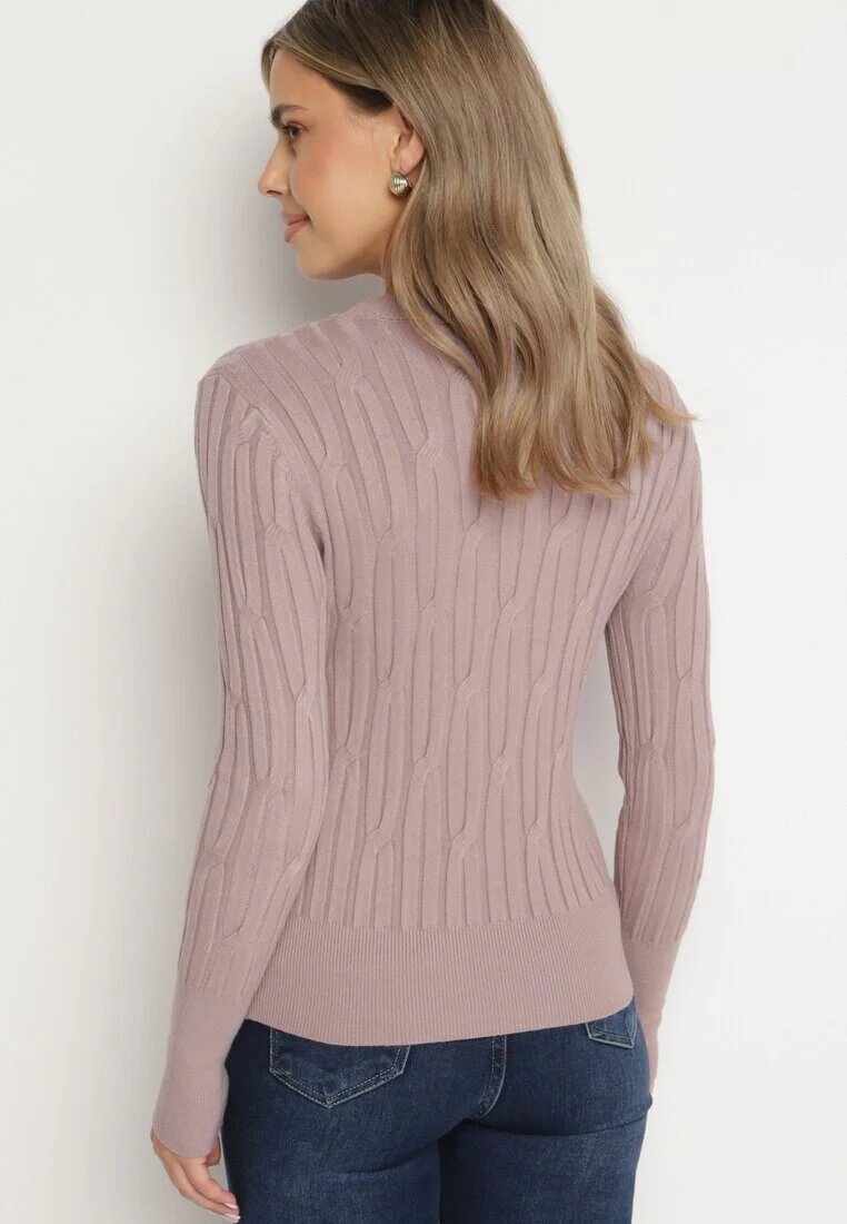 wool fashion Pulover Mov deschis cu Viscoză Decorat cu model în relief Savinia