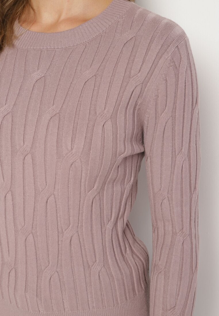 wool fashion Pulover Mov deschis cu Viscoză Decorat cu model în relief Savinia