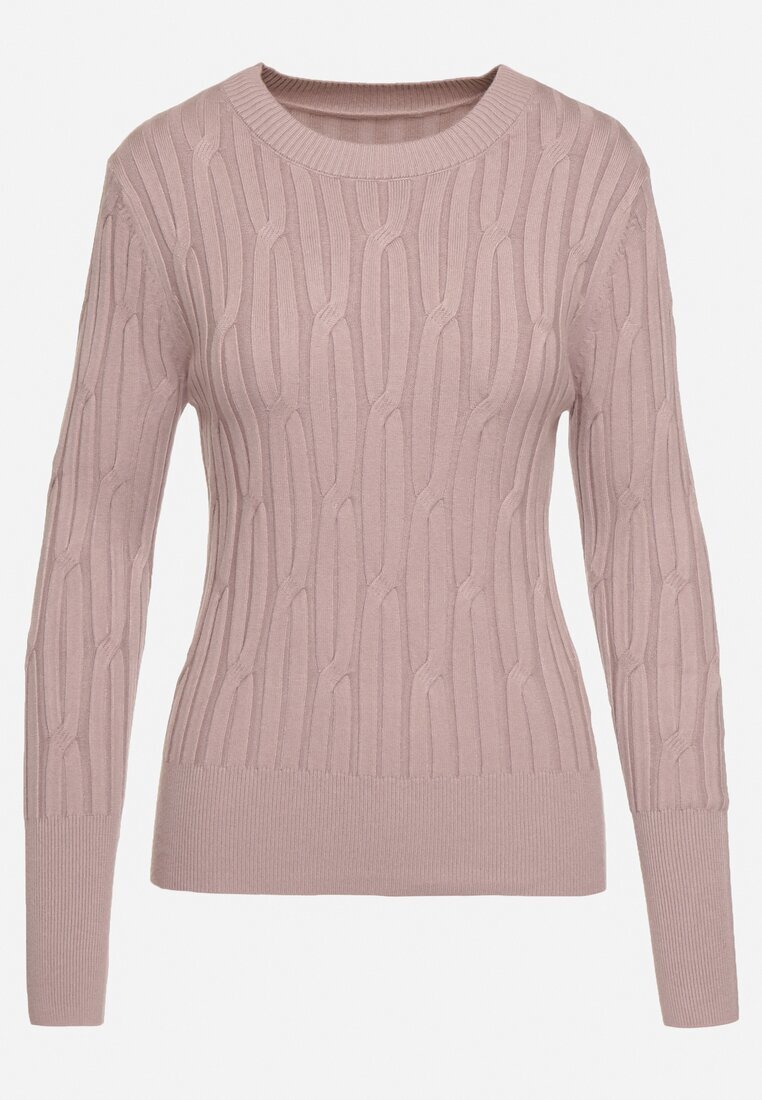 wool fashion Pulover Mov deschis cu Viscoză Decorat cu model în relief Savinia