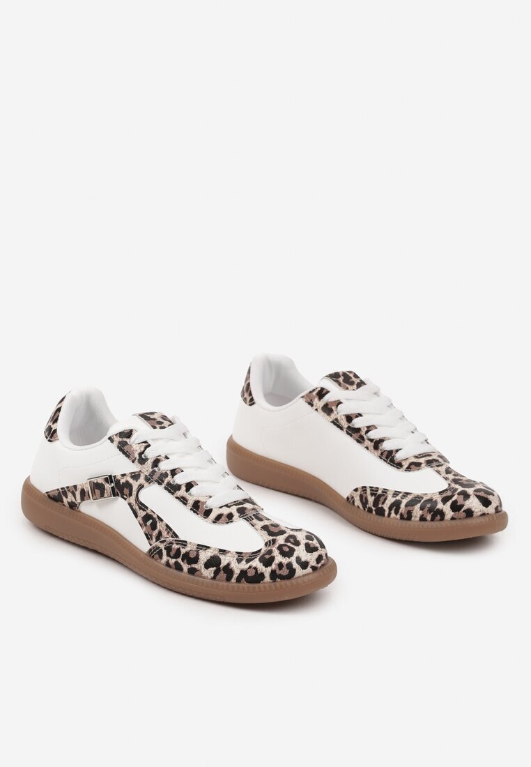 yesmile Adidași cu imprimeu leopard și albi în Stilul Tenisi Iconici cu Cataramă Decorativă Senaliera